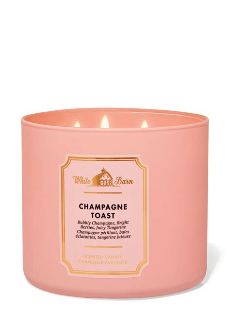 bath and body works thankful candle|champagne toast 3 wick candle.